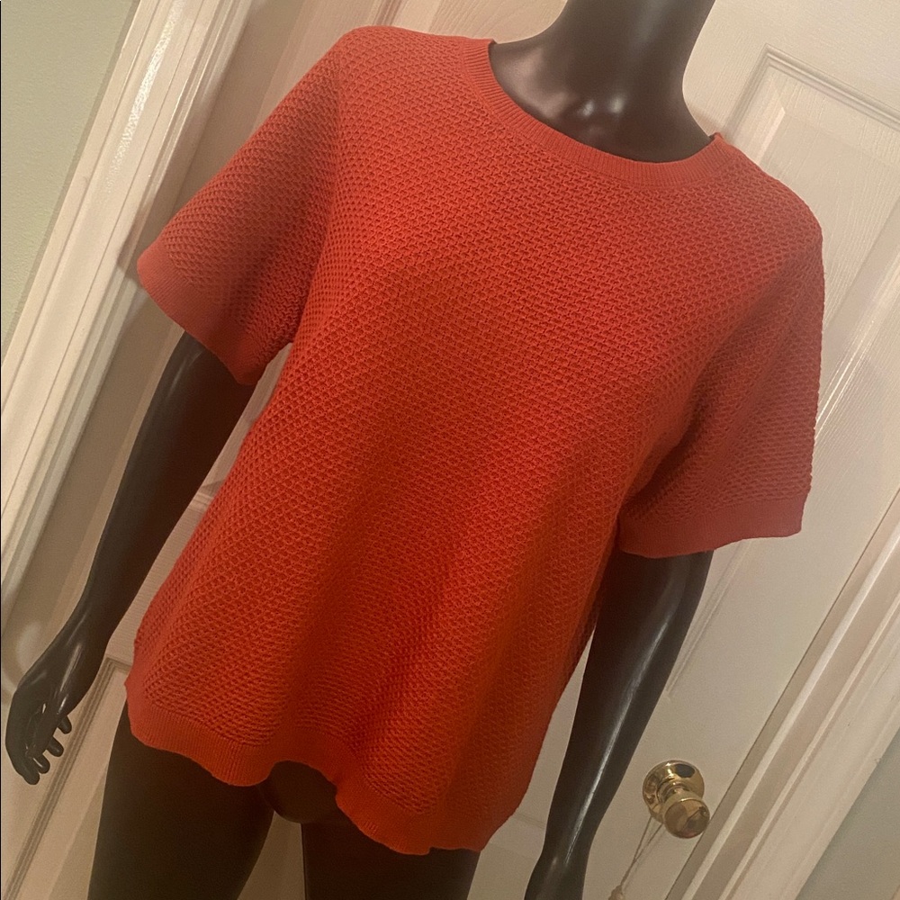 Nine West Textured Red Knit Top